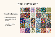 Vintage Floral Seamless Patterns, a Pattern Graphic by Ninterints (Thumbnail 2 of 20)