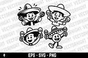 Mascot in ladge sombrero, a Person Illustration by Vectorhight (Thumbnail 1 of 3)