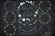 Navy & Mint Vector Flower Wreaths, an Illustration by Amanda Ilkov (Thumbnail 2 of 3)