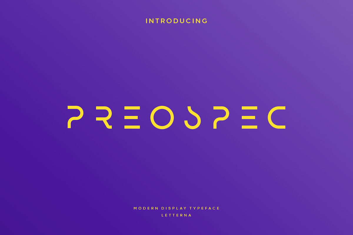 Preospec - Modern Cyber Typeface, a Sans Serif Font by Letterna (Photo 1 of 4)