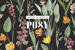 Vintage Floral Pattern And Elements