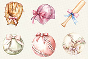 Baseball & Softball Coquette Bow, an Illustration by OK Design (Thumbnail 2 of 4)