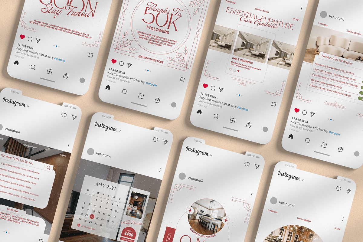 120 Furniture Instagram Template, a Social Media Template by Branding Victory STD (Photo 6 of 10)