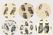 Owl Stamp Ink Seamless Patterns, a Pattern Graphic by Natural Planners (Thumbnail 3 of 4)