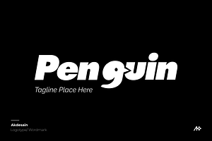 Penguin Wordmark Logo, a Branding & Logo Template by Akdesain