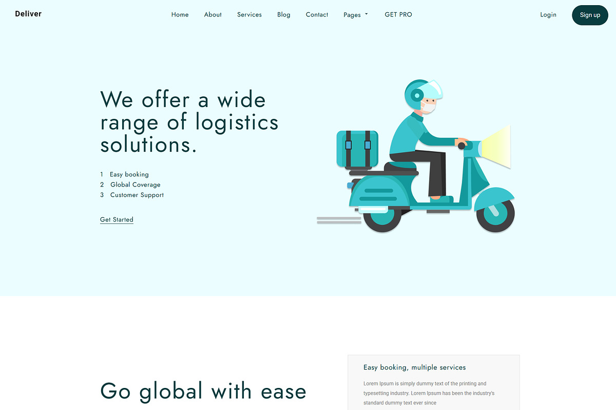 Deliver - Courier Website Template, a HTML Template by TemplatesJungle (Photo 2 of 2)