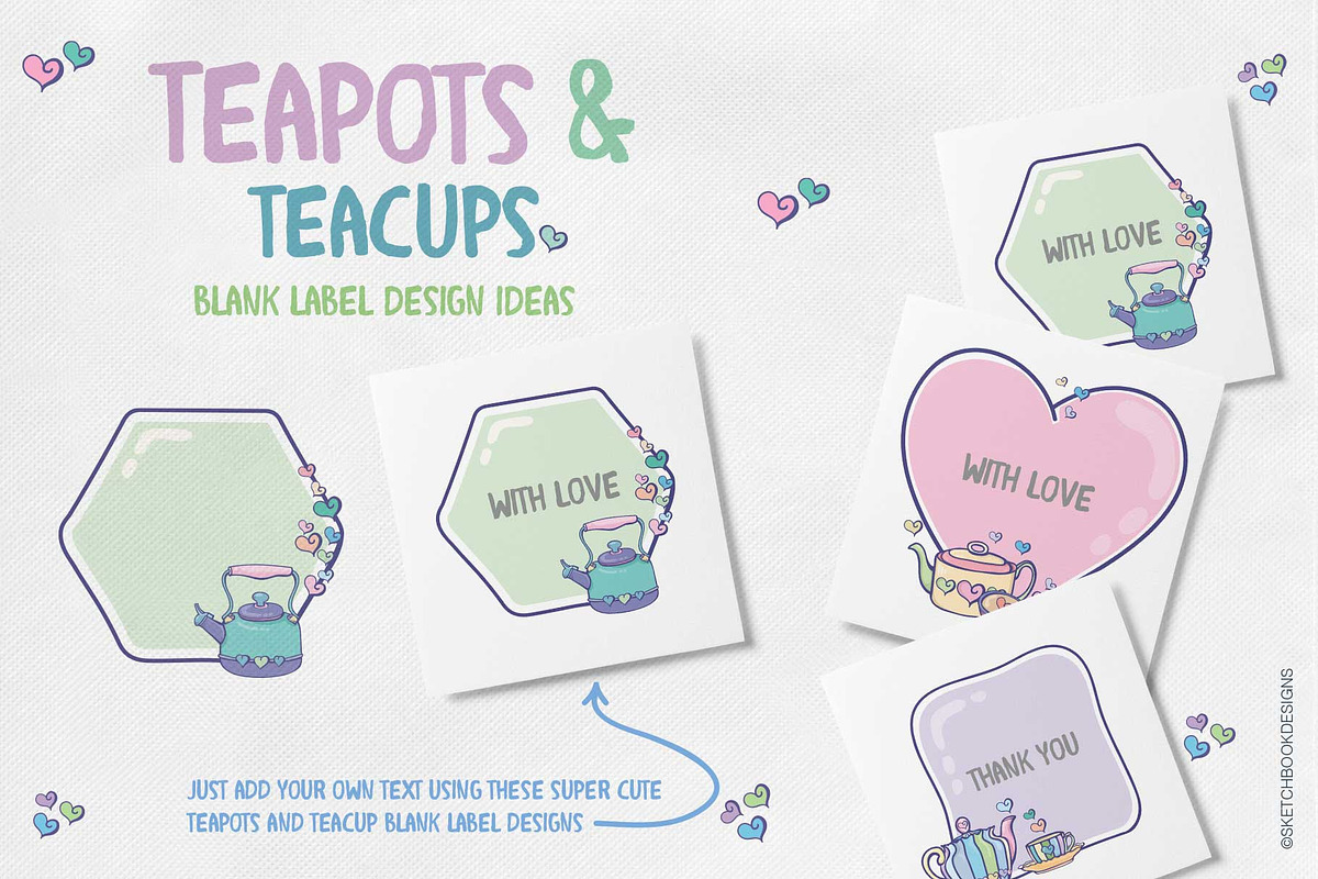 Teapots & Teacups Design Set, an Illustration by Sketchbook Designs (Photo 12 of 13)