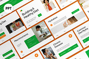 White Green Healthy Diet PPT, a Presentation Template by graphicook (Thumbnail 1 of 4)