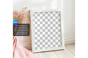 Soft Pink Floral Frame Mockup, a Product Mockup by MockupWizard (Thumbnail 3 of 5)