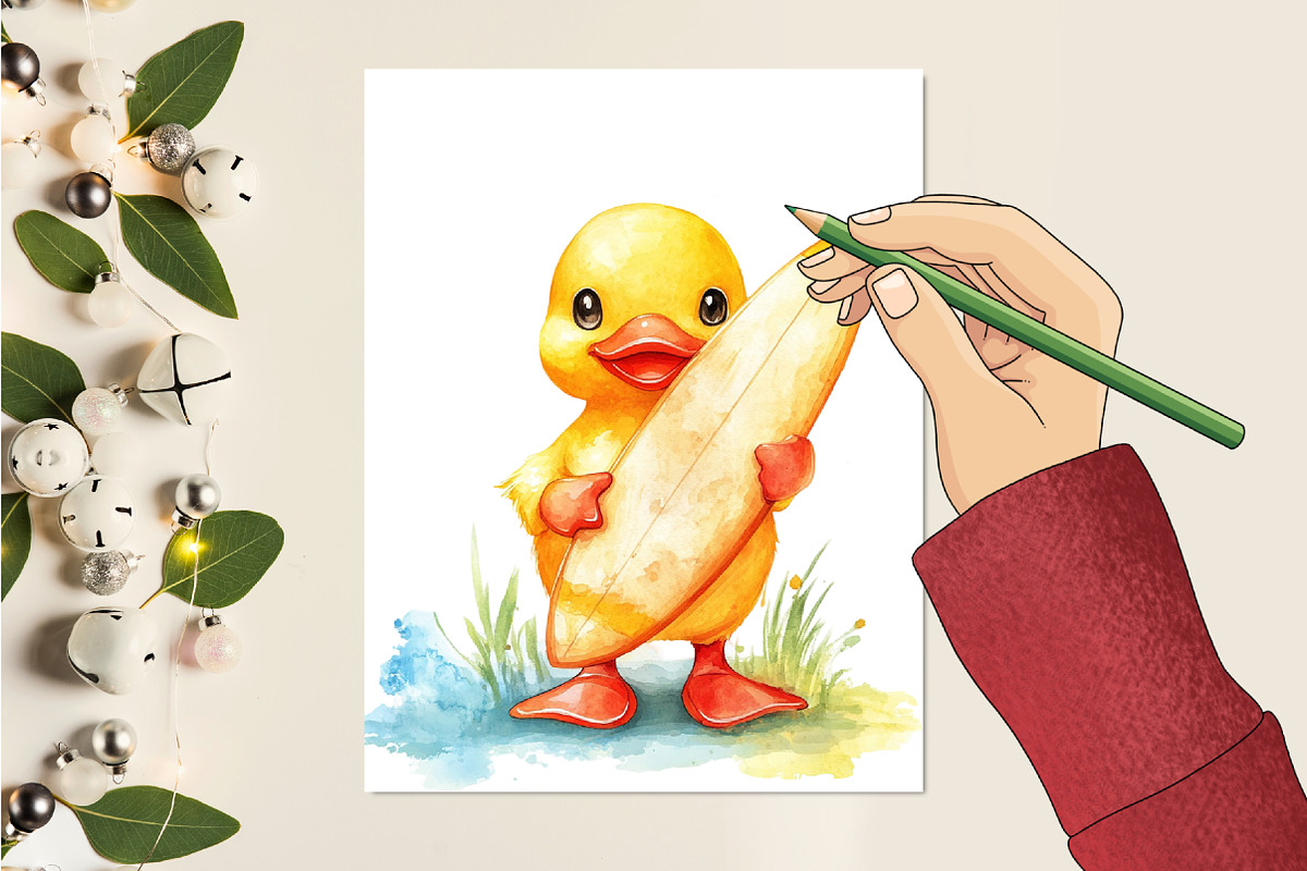 Cute Summer Rubber Duck Clipart, an Illustration by RobertsArt (Photo 4 of 7)