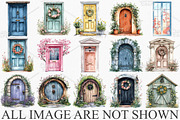 Watercolor Spring Door Clipart PNG, an Illustration by Canvas Craft (Thumbnail 3 of 7)