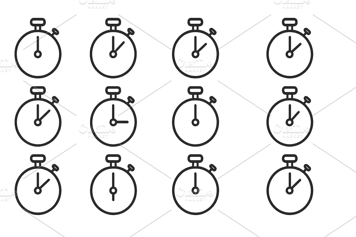 Collection of stopwatch, a Technology Illustration by ZinetroN