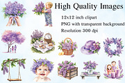 Lilac Spring Family Watercolor PNG, an Illustration by Craft Nest (Thumbnail 2 of 5)