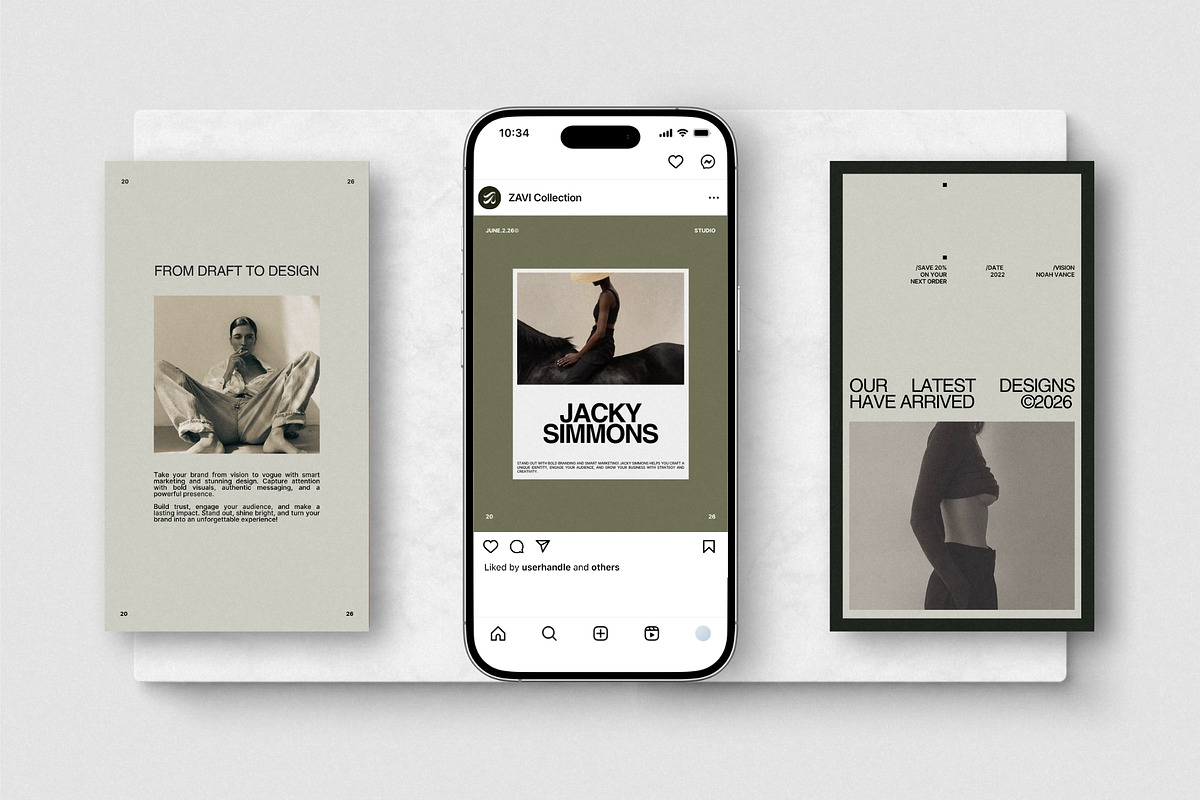 ZAVI | Instagram Post & Story (II), a Social Media Template by The Aesthetic Studio (Photo 4 of 10)