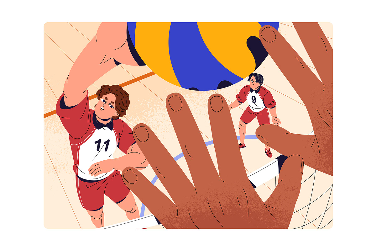 Volleyball players, sports game set, a Sport Illustration by PaperTrident (Photo 6 of 7)
