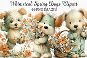 Whimsical Spring Dogs Clipart, an Illustration by Craft Nest (Thumbnail 1 of 11)