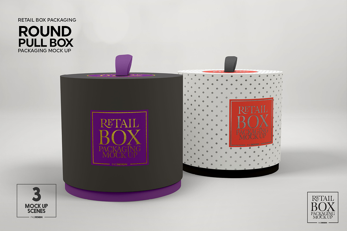 Round Pull Box Packaging Mockup, a Packaging Mockup by INCDesign (Photo 7 of 8)