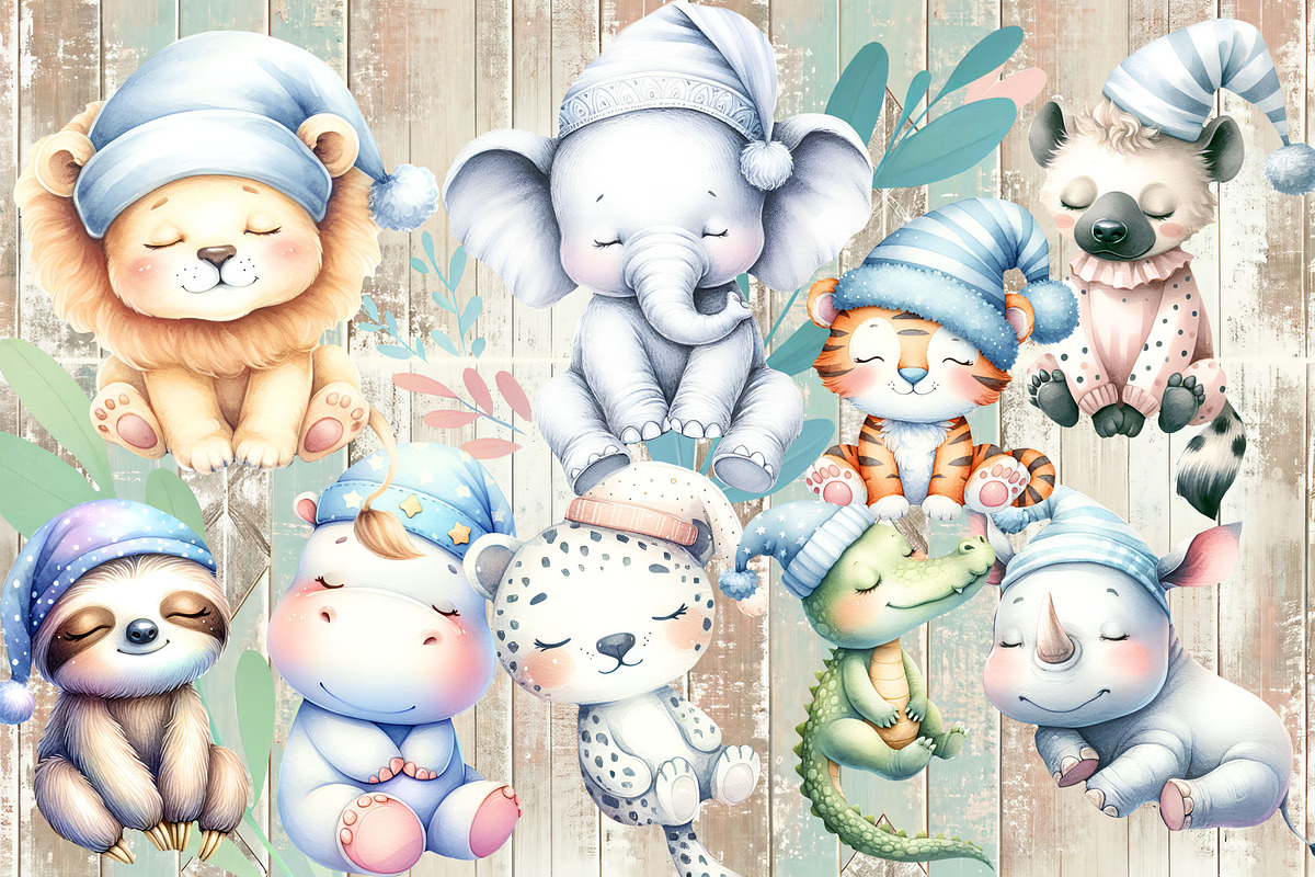 watercolor nursery clipart bundle, an Object Graphic by TanuschArts (Photo 5 of 17)