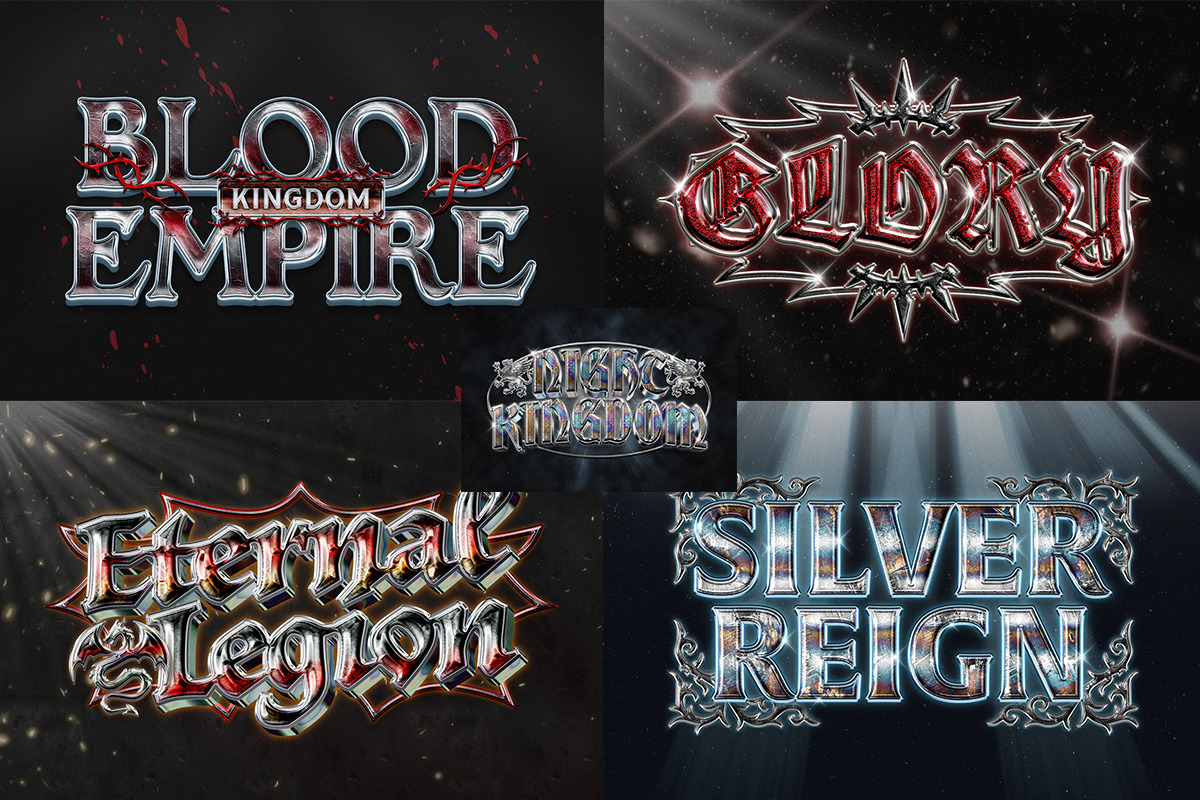 Dark Gothic & Medieval Text Effects, a Layer Style Add-On by Matsero (Photo 3 of 4)