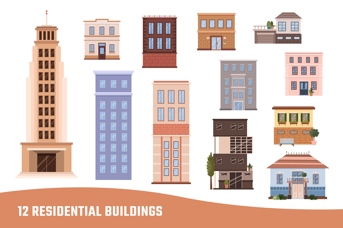 95 Urban, Rural, Municipal Buildings, an Object Illustration by IuliiaSavko (Photo 14 of 14)