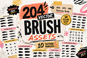 204 Ink Texture Vector Brushes, a Brush Add-On by ZinetroN (Thumbnail 1 of 13)