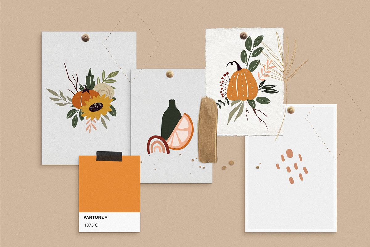 WARM ABSTRACT AUTUMN collection, an Illustration by Spark Studio Brushes (Photo 4 of 7)