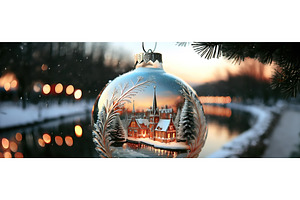 A Christmas ornament with a snowy, a Holiday Photo by Igor Tichonow
