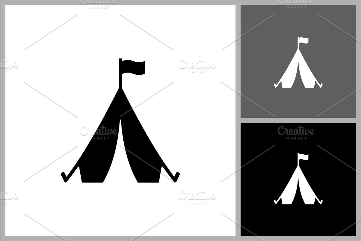 Camping Tent Silhouette Icon, a Branding & Logo Template by quadrazo (Photo 1 of 2)