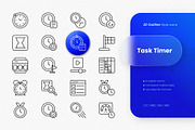 Task Timer Outline Icons, an Outline Icon by cidcud_graphic (Thumbnail 1 of 3)