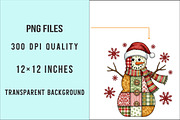 Patchwork Christmas Snowman PNG, an Illustration by SinaCreation (Thumbnail 6 of 7)