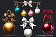 Christmas Baubbles Cliparts, a Seasonal Illustration by ThatsDesignArt (Thumbnail 3 of 16)