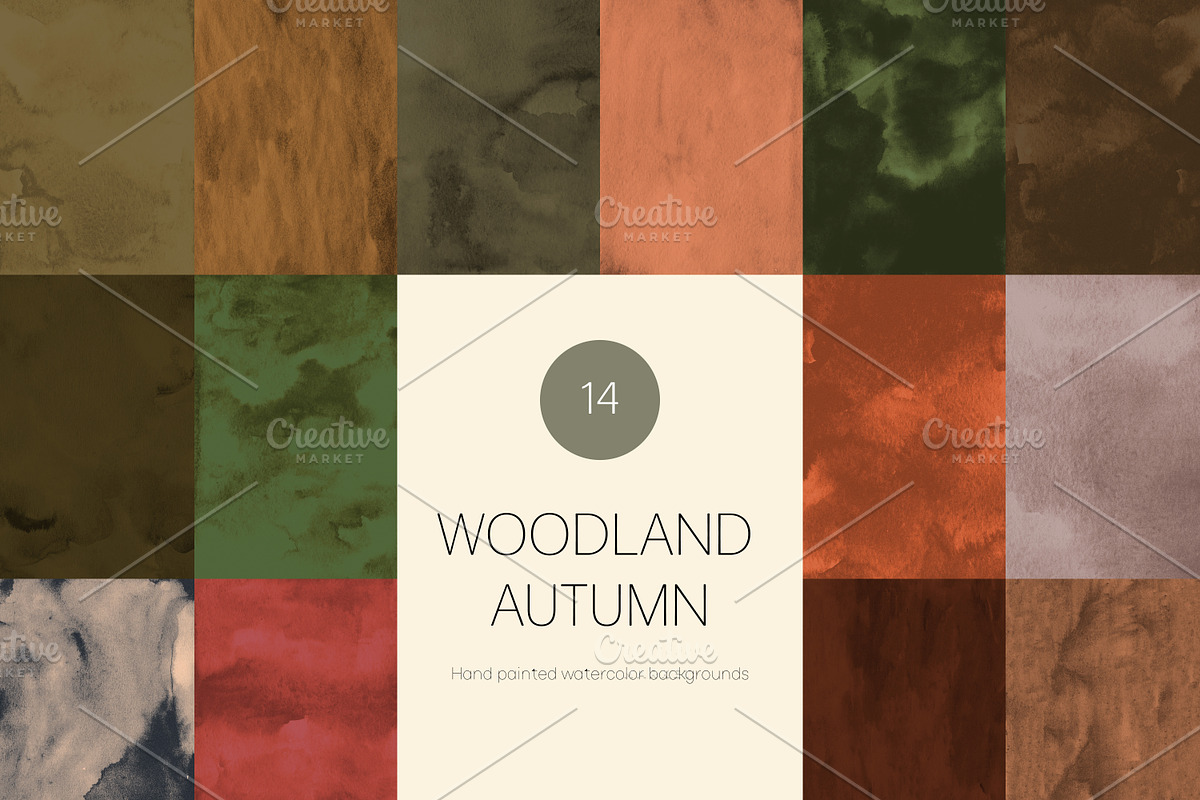 Woodland Autumn Backgrounds Pack, a Background Graphic by Art's and patterns (Photo 1 of 12)