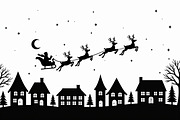 Xmas Reindeer Scene Silhouettes, an Illustration by musafir_fashion (Thumbnail 10 of 21)