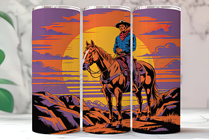 Lone Cowboy Flag 20oz Tumbler Wrap
