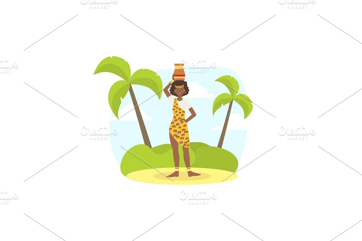 African Young Man Woman in, a Person Illustration by TopVectors