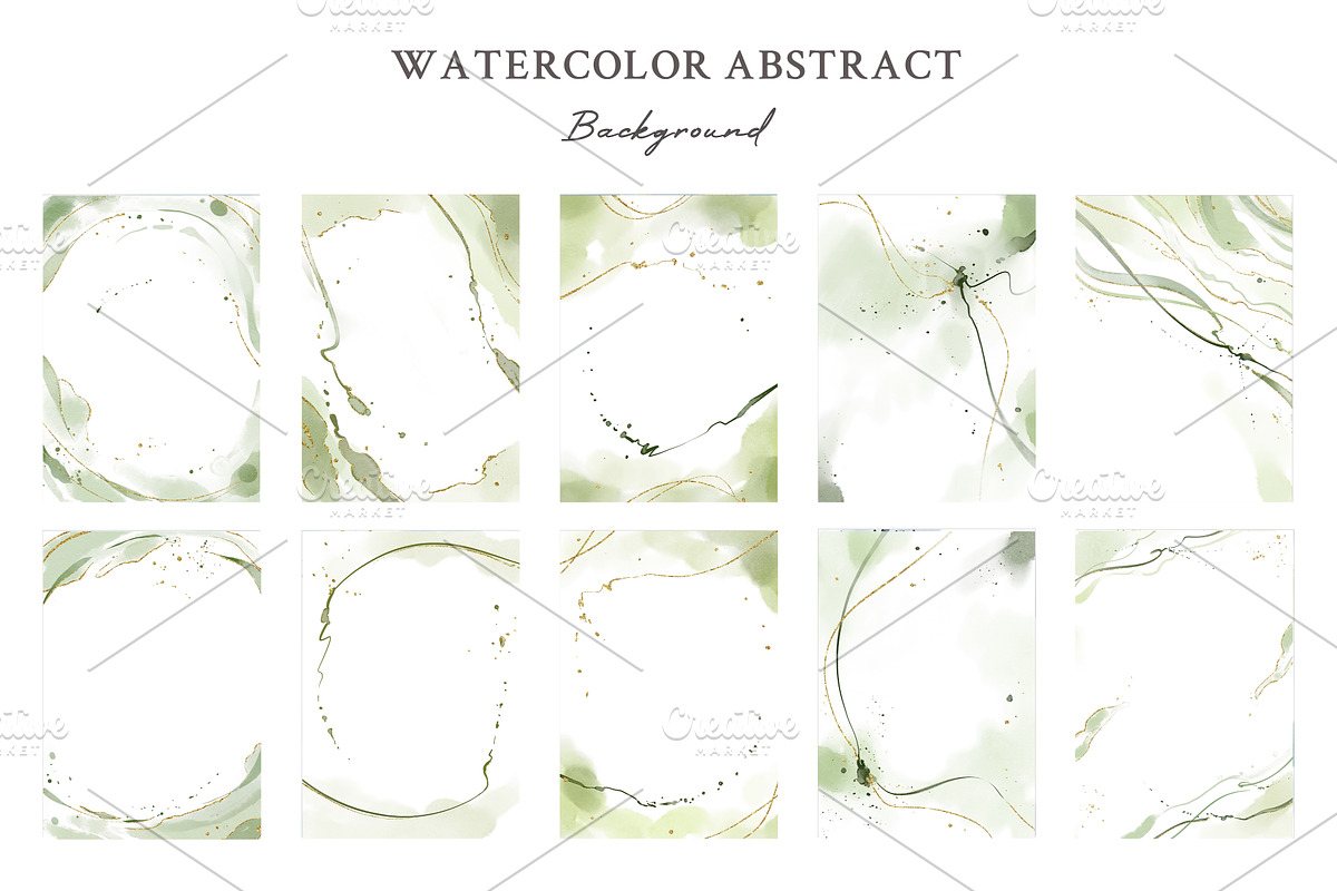 Watercolor Green Abstract Background, a Background Graphic by Yorda Studio (Photo 2 of 8)