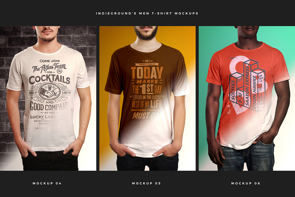 Men T-Shirt Mockups, a Shirt Mockup by Indieground Design Inc. (Photo 3 of 5)