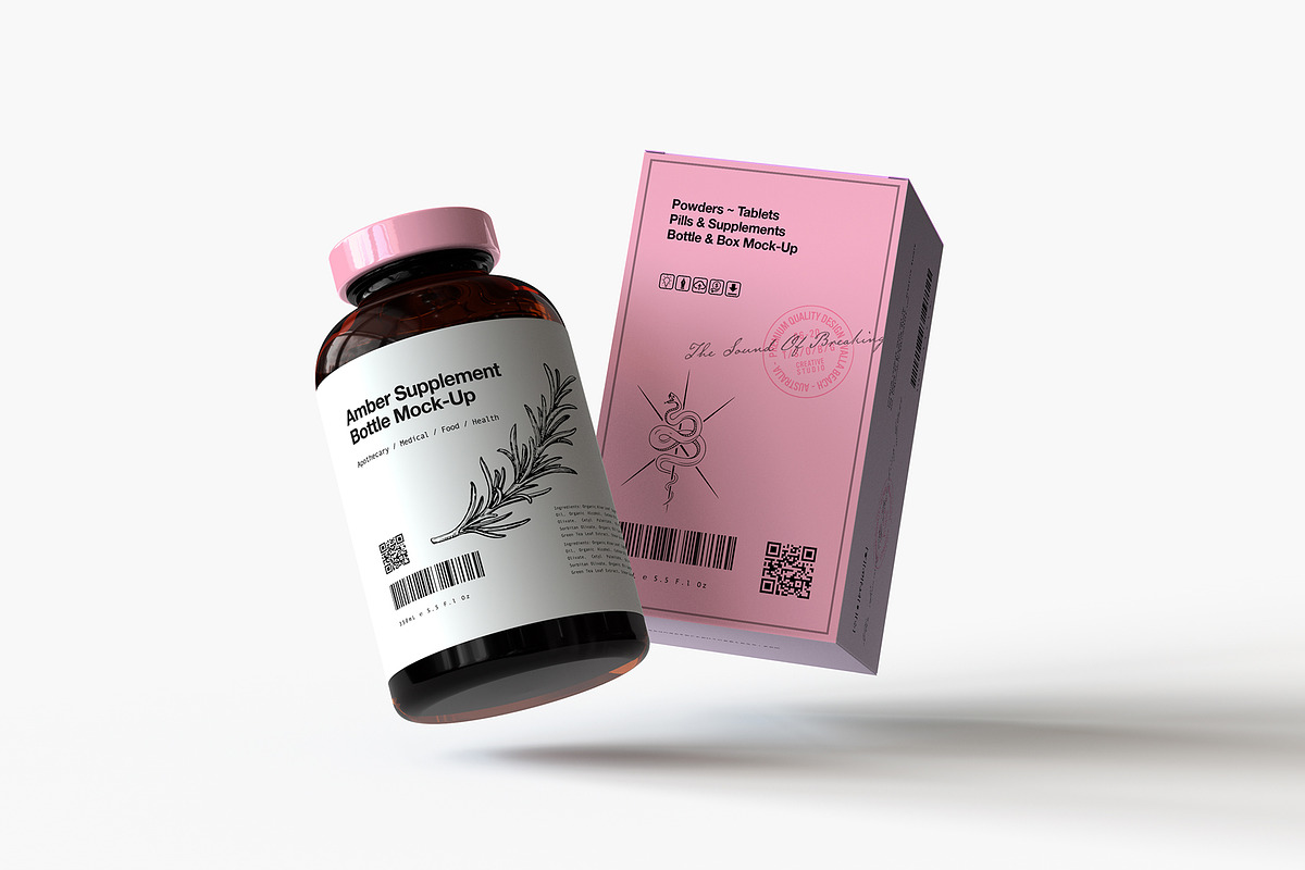 Vitamins | Supplement Bottle Mock-Up, a Cups & Container Mockup by TSOBG (Photo 7 of 13)