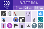 600 Barber's Tools Icons, an Outline Icon by IconBunny (Thumbnail 1 of 3)
