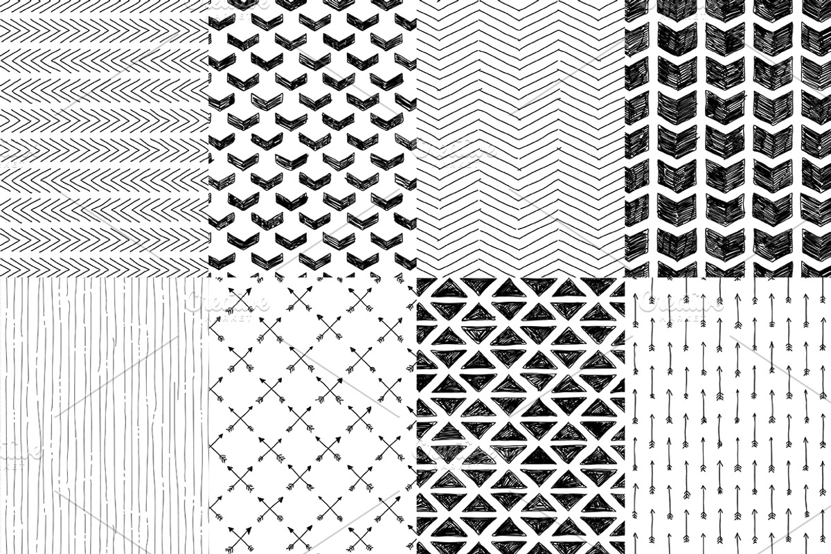 Hipster doodle set + 24 patterns, a Pattern Graphic by artnLera (Photo 3 of 5)