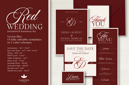 The Red Wedding Invitation Templates