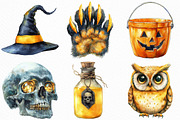 Watercolor Yellow Halloween Clipart, an Illustration by Craft Nest (Thumbnail 5 of 6)