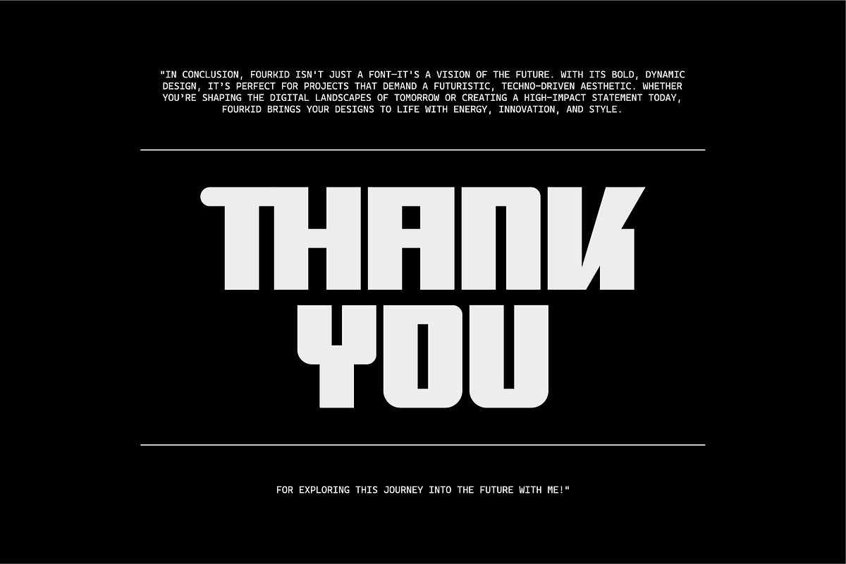 VB Fourkid - Futuristic Font, a Sans Serif Font by VALIANTBROTHA (Photo 9 of 9)