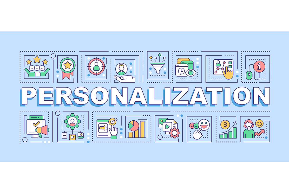 Personalization word concepts blue, a Templates & Theme by IMG Visuals