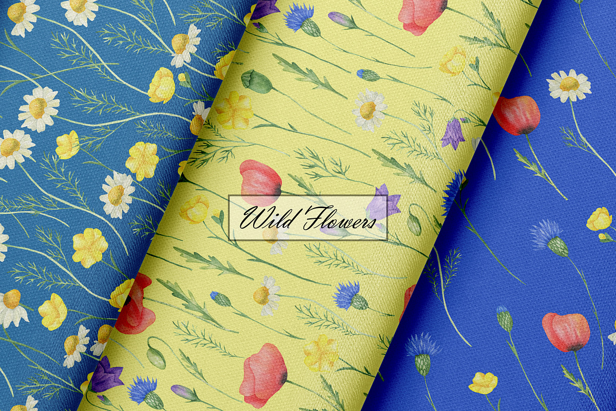 Wildflower Seamless Patterns, an Illustration by OlDm_Shop (Photo 5 of 10)