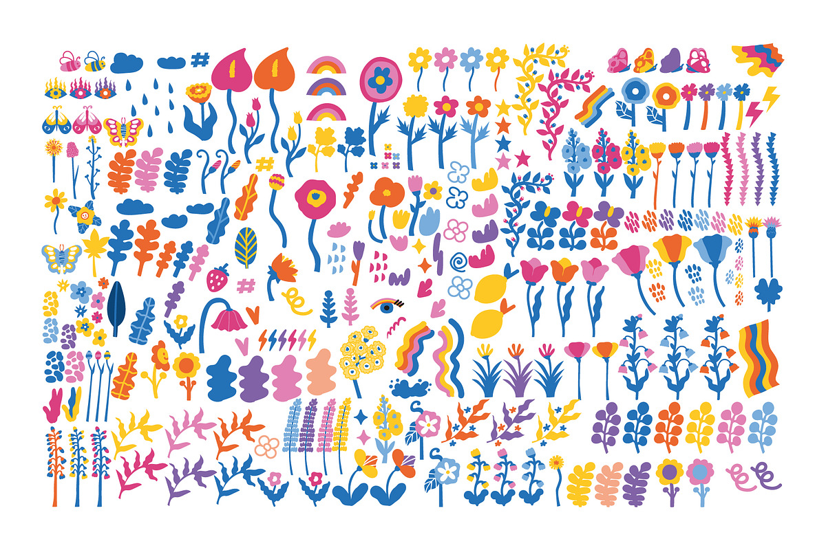 Naive meadow. Vector elements, a Decorative Illustration by Oliana Moroz (Photo 11 of 20)