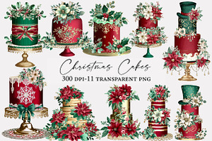Christmas Cakes Clipart, an Illustration by Designworld