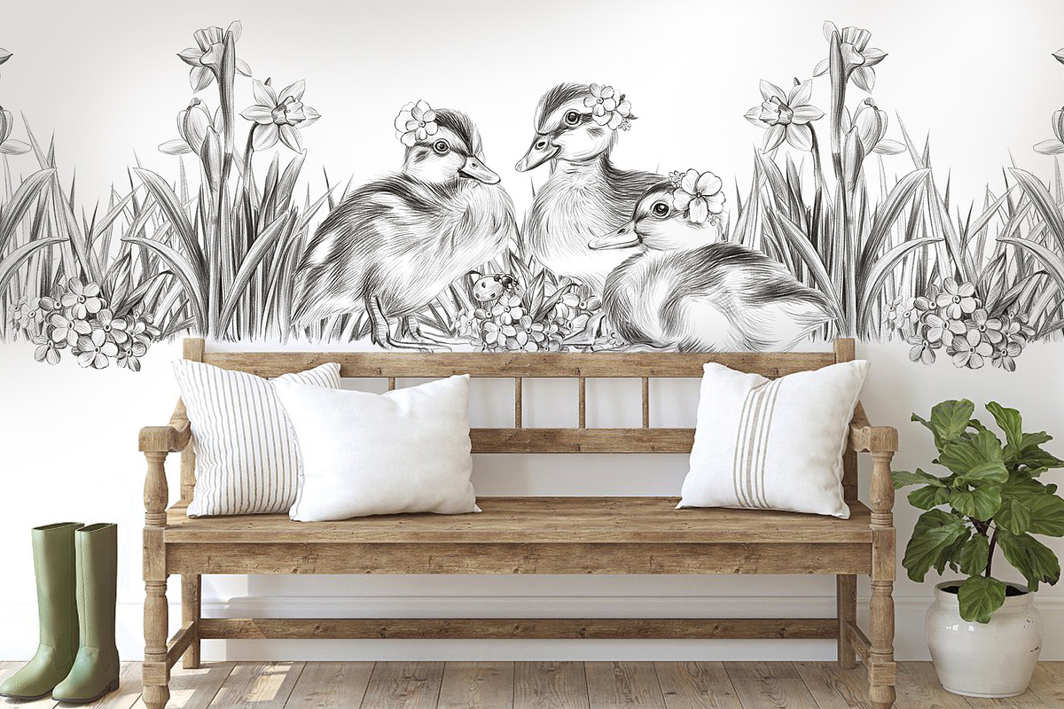 Happy Easter (cute animals), an Animal Illustration by Elena_Sedova (Photo 4 of 14)