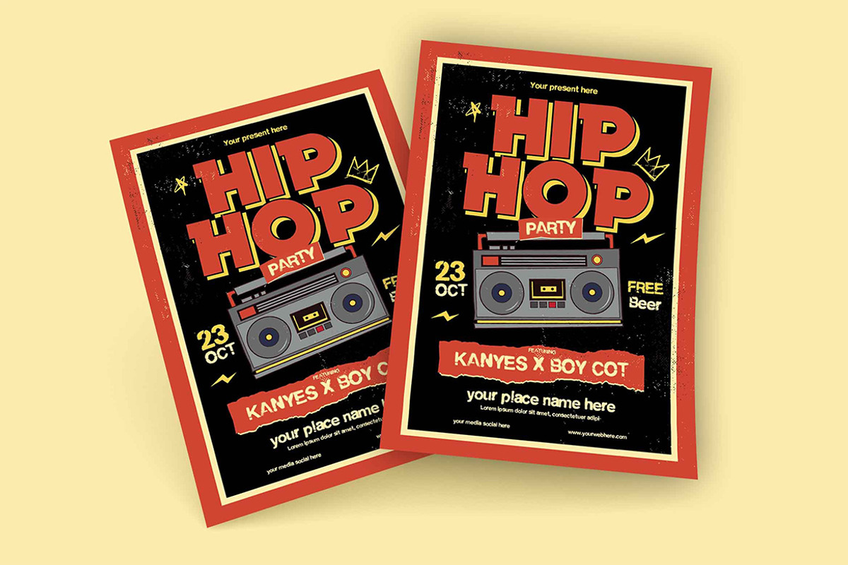 Hip Hop Party Flyer, a Flyer Template by megarez (Photo 3 of 3)