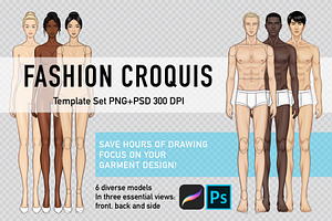 Fashion Croquis Template Set PNG+PSD, a Person Illustration by byJuliaKors